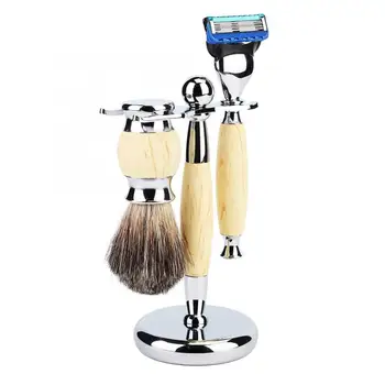 

Barber Shaving Brush Set Safety Razor Brush Stand Rack Holder Kit Stand Holder Male Facial Cleaning Shaving Kit Appliance