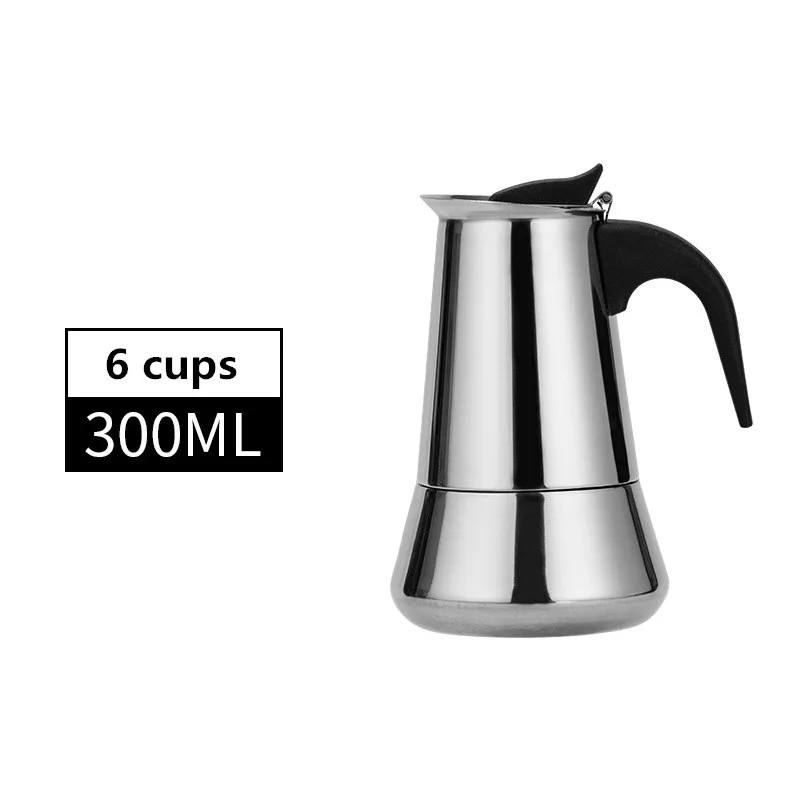 12 чашек/600 мл, большая емкость, эспрессо, Moka Pot, нержавеющая сталь, 304, латте, Перколятор, офисные, семейные, вечерние, восьмиугольный кувшин для кофе - Цвет: 6cups-300ml-B