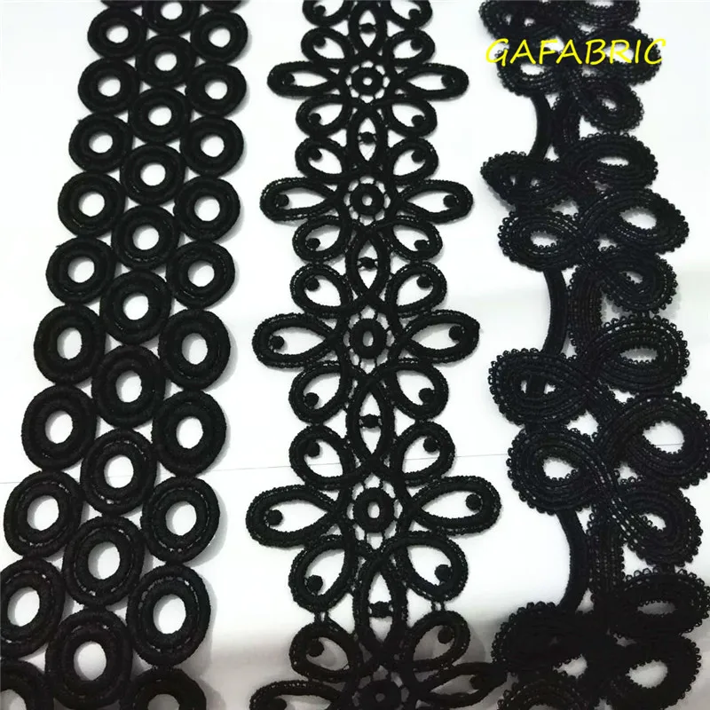 

Black/White Embroidered Net Lace Fabric Trim Ribbons 1yard DIY Sewing Handmade Craft Materials Embroidered Fabric