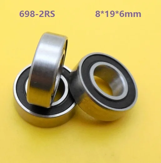 100pcs/lot 8x19x6mm 698RS 698-2RS 698 2RS RS 8*19*6mm Deep Groove Ball Bearings Double Rubber Cover Miniature Mini bearing | Обустройство