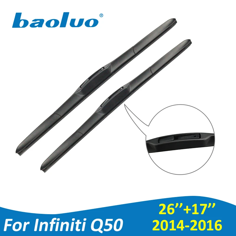 BAOLUO Wiper Blades For Infiniti Q50 26''+17'' 2014 2015 2016