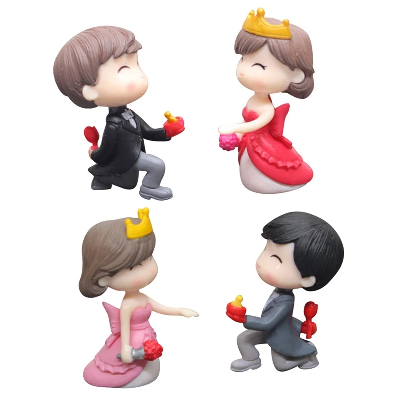 

Lovely 2 Pcs/set Wedding Scene Ornament For Propose Couple Micro-view Decoration Romantic
