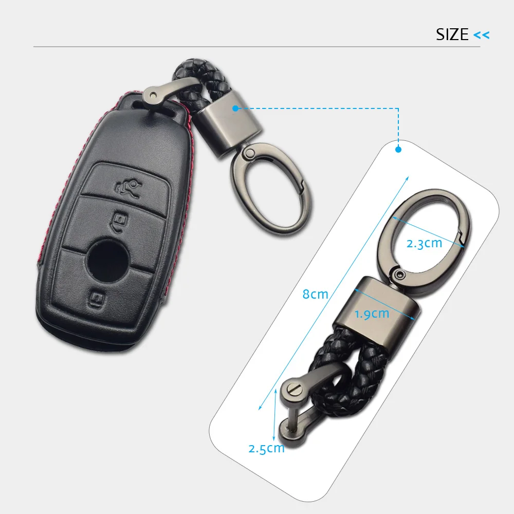 4D кожаный чехол для ключей автомобиля для Mercedes Benz E-Class S-Class 3 кнопки умный чехол дистанционного брелока брелок сумка авто аксессуар