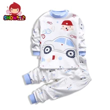 SHOWHASH Spring New Fashion Animal Cartoon Boy Girl Clothes Set Kids Warm Long Sleeve Cotton Children Set T-shirts & Pants XA354
