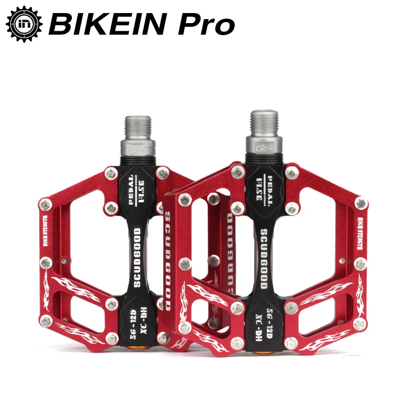 

BIKEIN Cycling Mountian Bike Platform Pedals CNC Aluminum Alloy 3 Sealed Bearing 9/16" MTB BMX Pedal 5 Colors Bicycle Parts 430g