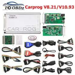 Лучшее качество полный Carprog V8.21 идеальный онлайн со всеми 21 адаптерами автомобиля Prog V10.93 V10.05 V9.31 ECU для программирования инструмент для