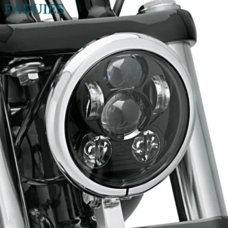 Chrome New Motos Accessories 5.75 headlight motorcycle 5 34 in. Projector Daymaker Led headlight For Harley 5-34 Motorcycle (23)2