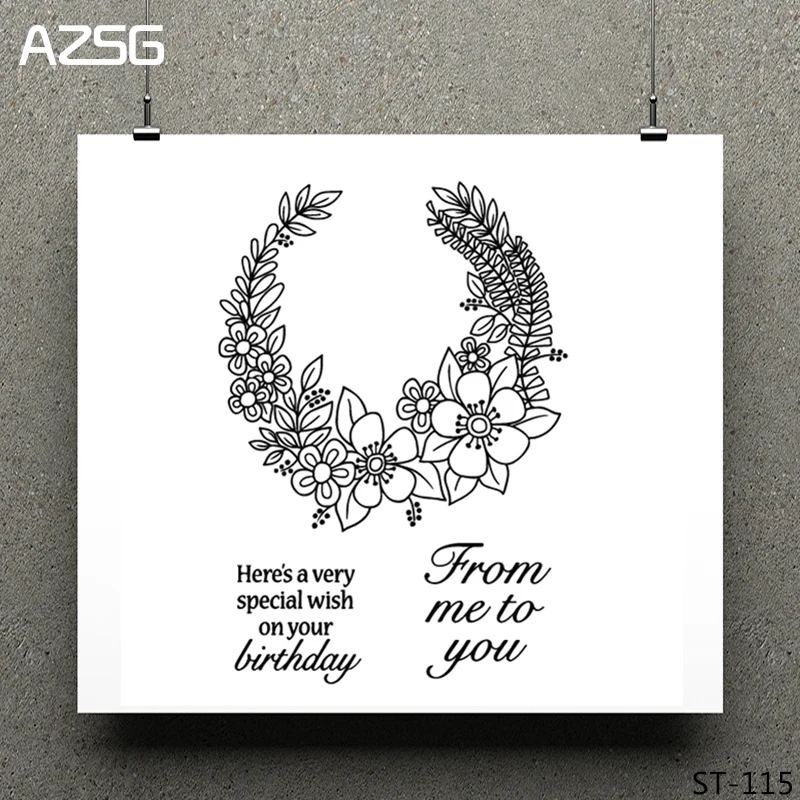 

AZSG Flower design Transparent Silicone Stamp / Seal DIY Clip Art / Album Decoration Clear Stamp