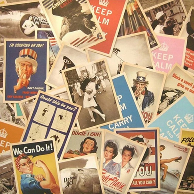  32pcs Classic Old Photos Style Postcards Cartoon Post Card Poster Drawing Greeting Gift Theme Vinta - 32899767300