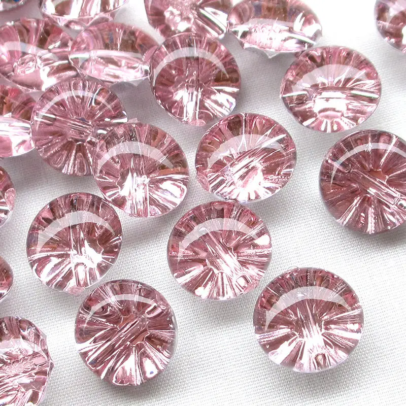 

New 100PCS Pink color Clear Plastic Buttons Half Ball 13mm Sewing Craft