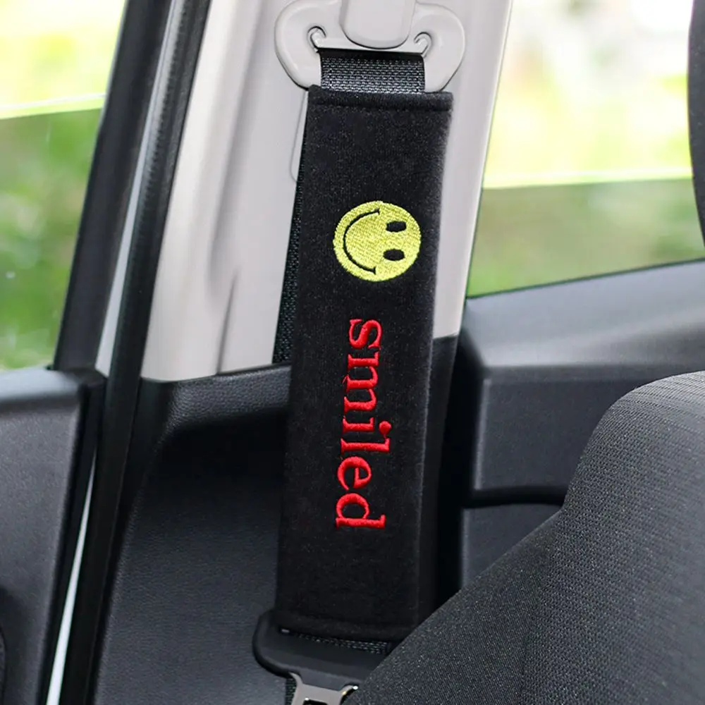 SEKINEW NEW 2PCS/set Emoji Car Safety Seat Belt Shoulder Pads Cover