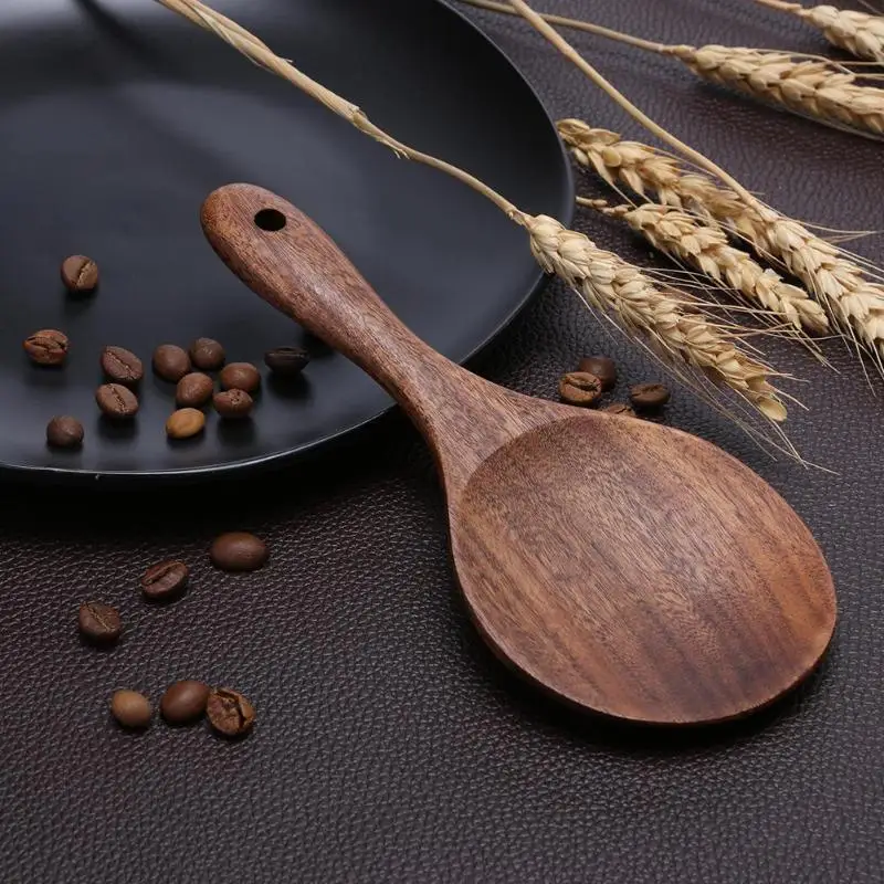 Натуральная древесина антипригарная лопата ложка для риса кухня, кухонная утварь инструмент с длинной ручкой Деревянный дуршлаг кухонная посуда кулинарные инструменты