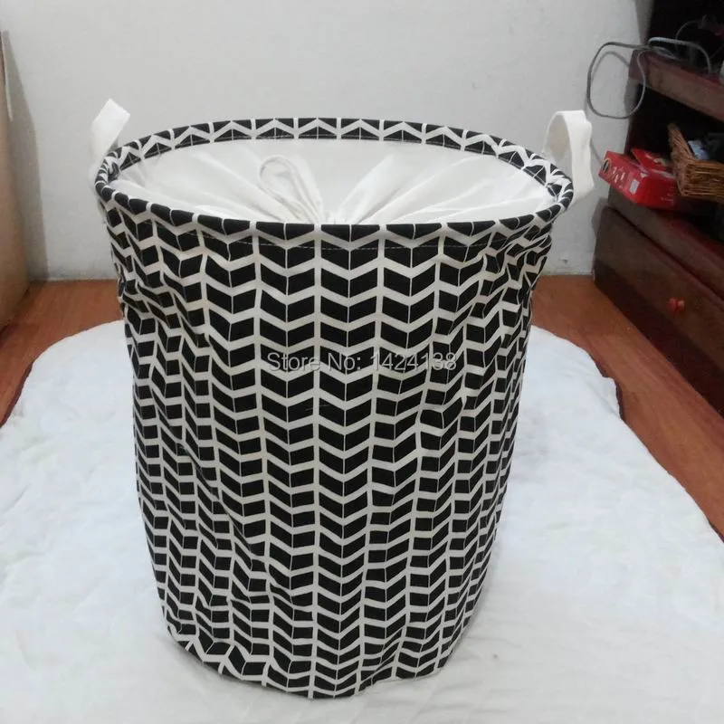 Scandinavian Style black color canvas fabric laundry basket or storage