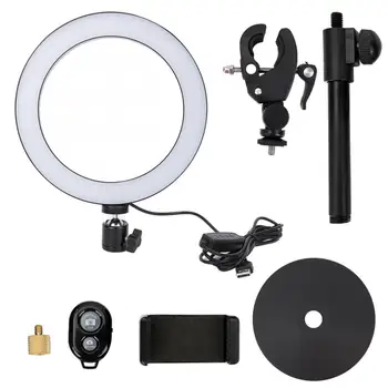 

Portable 20cm LED Ring Light Fill Lamp with Ball Head Phone Clip Remote Controller Kit 2019 New