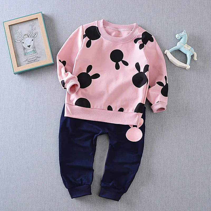 

Spring Autumn Kids Girls Clothes 2pcs Sweatshirts + Pants Baby Cartoon Suits Children Clothing Sets For Boys Toddler Tracksuits