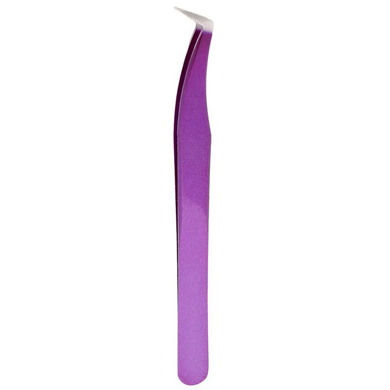 

Pro Beauty Precise Straight Curved Eyebrow Eyelashes Extension Tweezers Purple