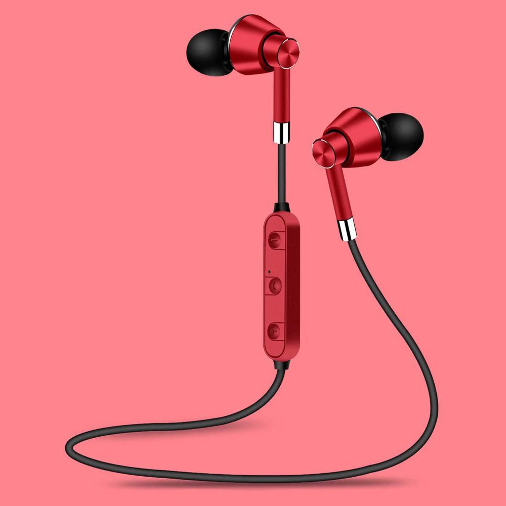

New M7 Wireless Bluetooth Earphones Hanging Neck Stereo Sport Sweatproof Hands-free Music Metal Headphones for iPhone Samsung