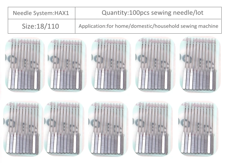 Dotec HAX1 705H Размер 110/18 швейные иглы, булавки аксессуары инструменты 100 шт. подходит для всех домашних швейных машин