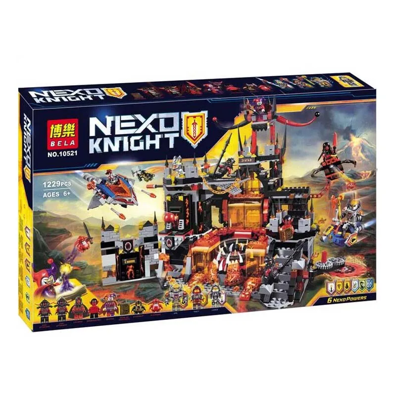 

Compatible Legoe Nexus Knights 1237Pcs+ Chevaliers Axl Jestros Volcano Lair Nexo Knights Building Blocks Bricks Toys gifts