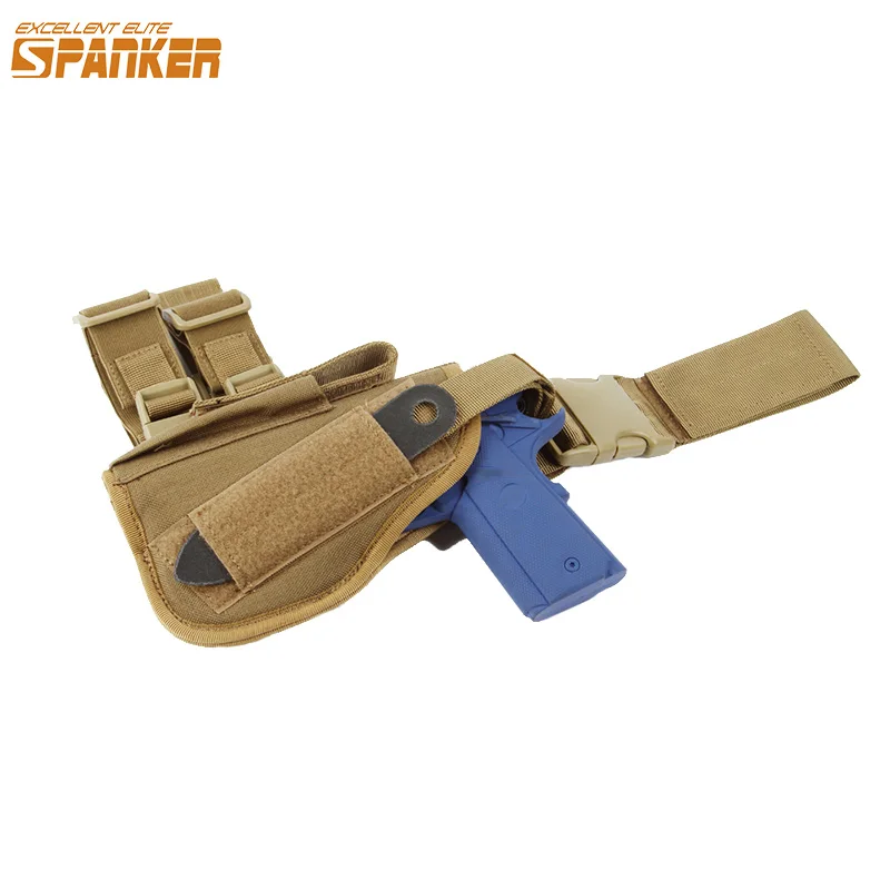 

EXCELLENT ELITE SPANKER Outdoor Nylon Military Camo Gun Holster Tactical Jungle Combat Hunting Right Leg Hanging Gun Holsters