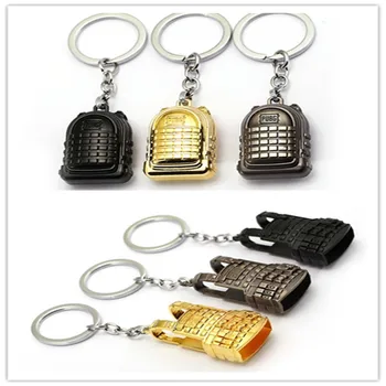 

HSIC 10pcs/lot Wholesale Playerunknown's Battlegrounds Keychain Level 3 Backpack PUBG Metal Pendant Vest Men Chaveiro HC12670