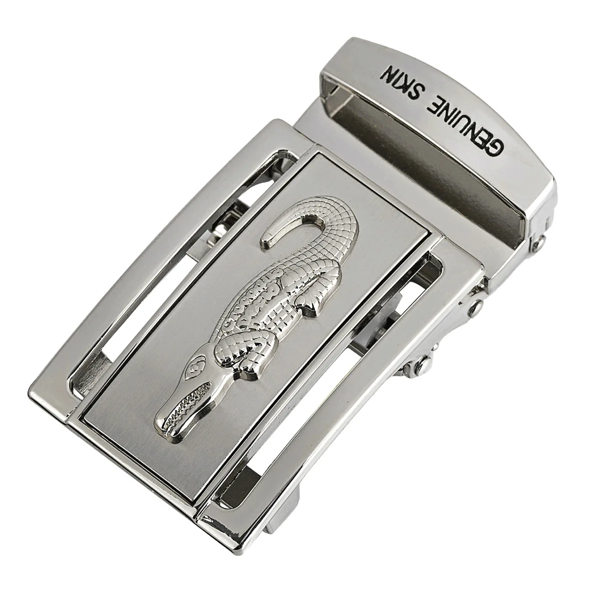 

Men's Toothless Automatic Buttoning Belt Buttoning Trousers Leading Nonporous Toothless Crocodile Alloy Waist Leading 3.8 Cm Use