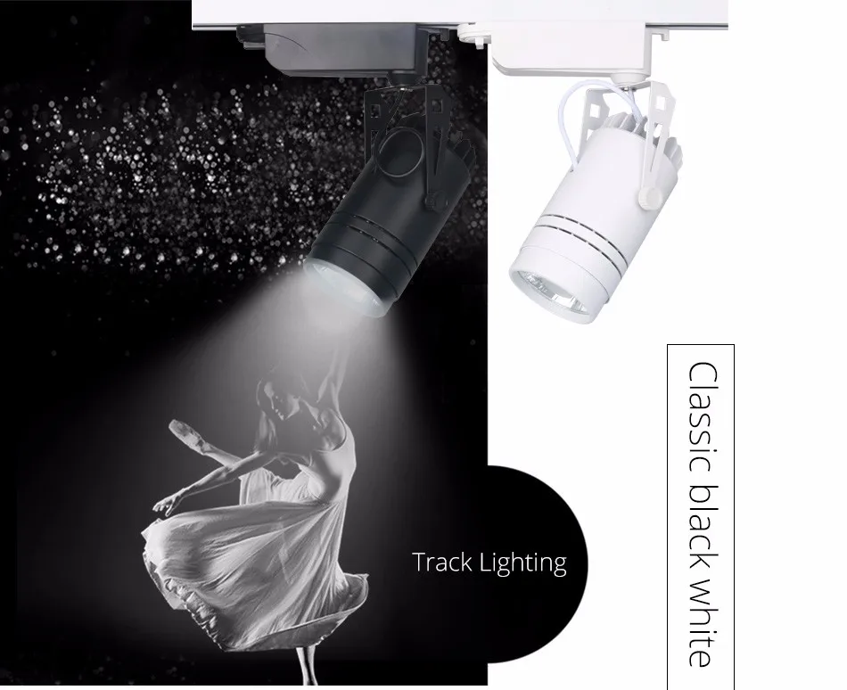 LED Track Light Dimmable 15W Rail Spot Lamp Tracks Lights Spotlights Showroom Clothes Shoe Store Shop Fixtures Track Lighting  (1)