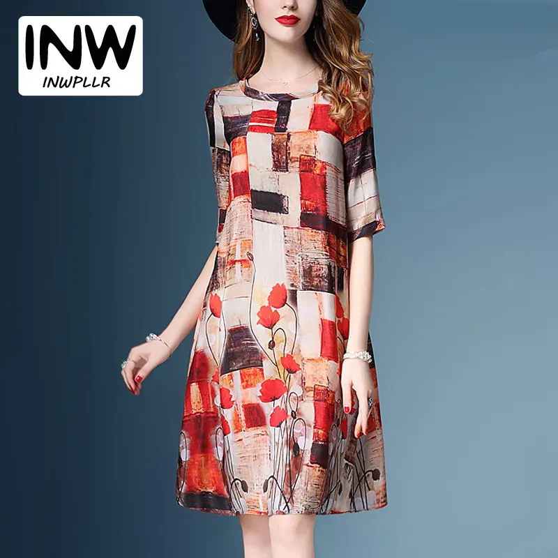 2018 Новое поступление женское платье Лето Модный Принт Vestidos Feminino платья