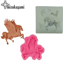 1pcs UV Resin Jewelry Liquid Silicone Mold 3D Wings Horse Resin Charms Mold For DIY Jewelry Silicone Resin Mold