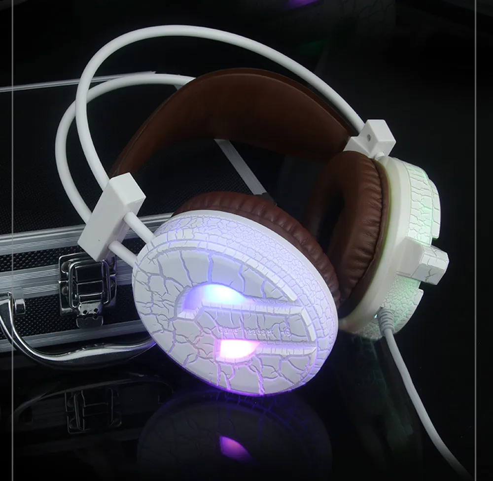 Professional Gaming Headset LED Light High Bass Noise Cancelling Headphone with Microphone H6 For Computer 15J Drop Shipping
