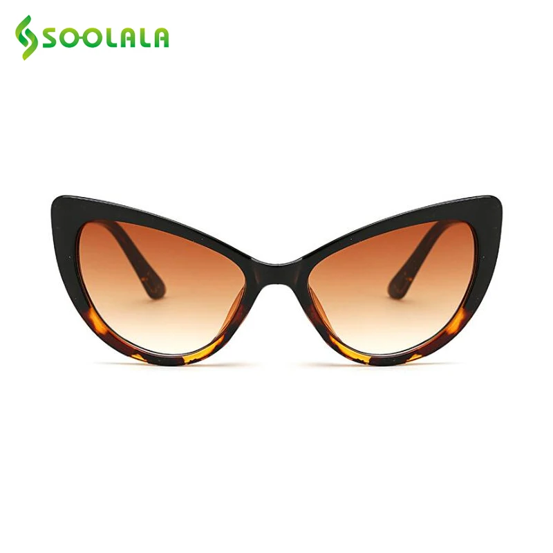 

SOOLALA Butterfly Cat Eye Sunglasses Women 2017 Fashion Clear Gradient Color Lens UV400 Brand Designer Sun Glasses for Men