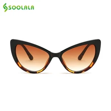 SOOLALA Butterfly Cat Eye Sunglasses Women 2017 Fashion Clear Gradient Color Lens UV400 Brand Designer Sun Glasses for Men