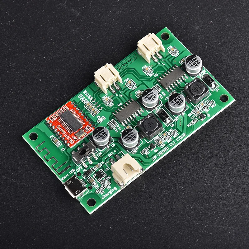 

DC 5V 3.7V 2X6W 2-Channel Stereo Bluetooth Receiver Amplifier Board Lithium Battery Powered Speakers loudspeaker box modified