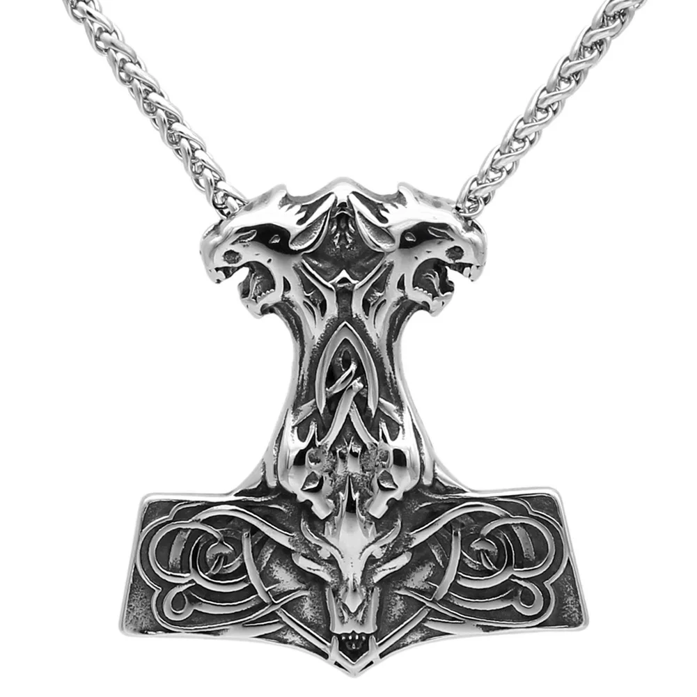 VikingCeltic скандинавский Викинг mjolnir нержавеющая сталь Тор ожерелье молоток для человека-король цепи