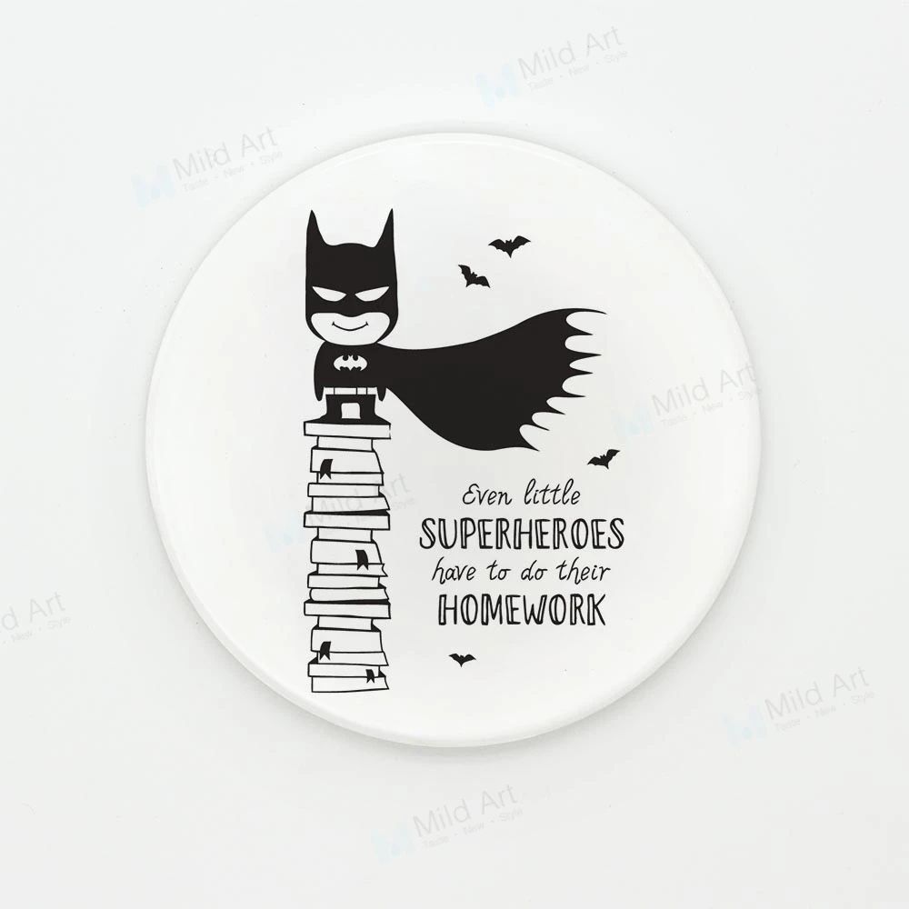 Superhero Quotes For Kids Nordic Black White Superhero Batman Quotes Game Kids Ceramic Coasters  Creative Boy Table School Home Kitchen Accessories Pad Set|Water Bottle &  Cup Accessories| - Aliexpress