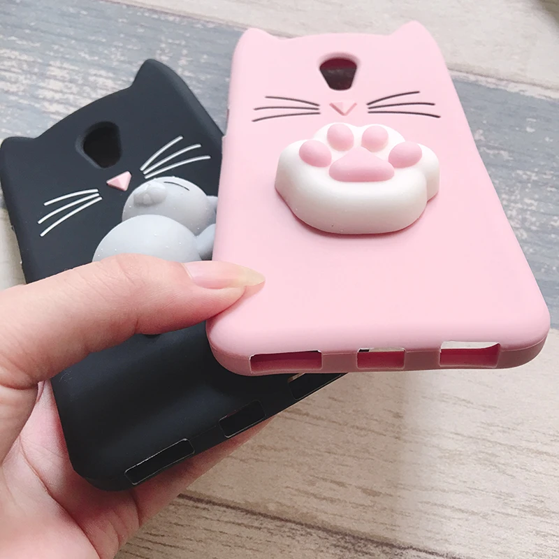 3D Cute Japan Glitter Beard Cat Cases For Meizu S6 M6S M5 M3 M6 Note M5S A5 MX6 MX5 Pro 7 Plus Squishy Soft Cat Cover Phone Bags