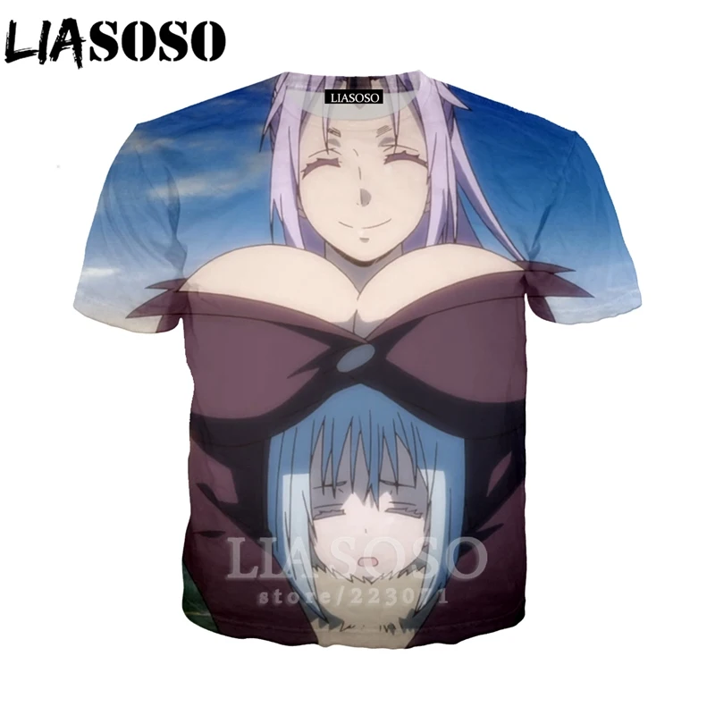 LIASOSO/Летняя мужская и женская футболка с 3D принтом аниме JThat Time I Got Reincarnated as a Slime