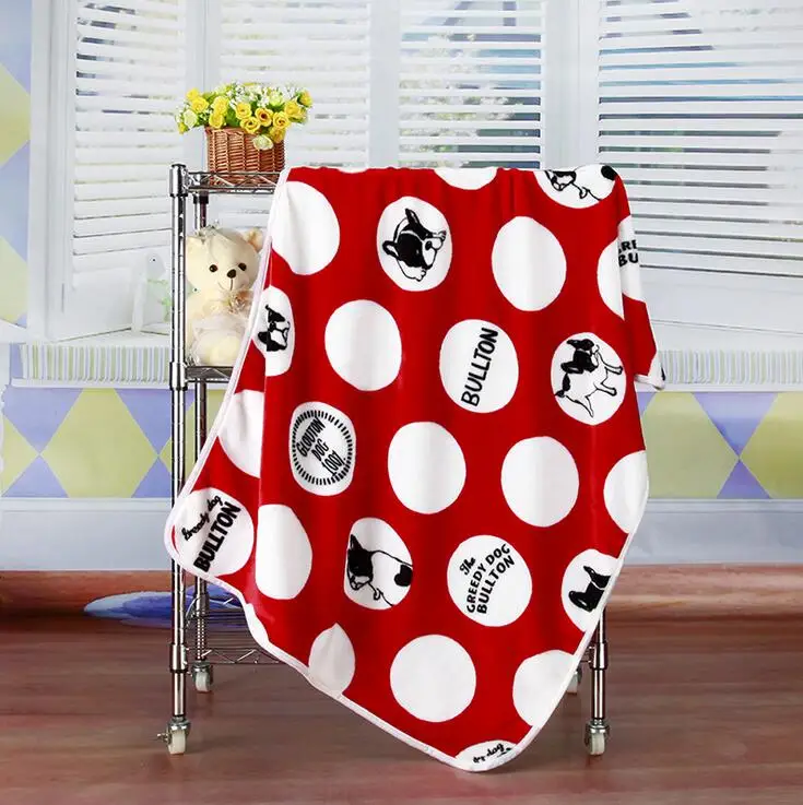 100x75 см одеяло для собак, мягкое одеяло для французского бульдога, кошек, кошек, собак, покрывало, привлекательное и милое, одинаковое для щенков - Цвет: Red bullton