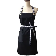 BBQ Cotton Working Apron Black Hairdresser Hair Cutting Coffee Salon Avental de Cozinha Divertido Tablier Cuisine Pinafore Apron