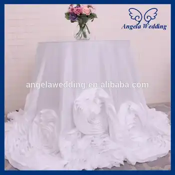 CL052D New Fancy elegant round flower fancy wedding white navy blue grey hot pink turquoise taffeta tablecloths with rose - SALE ITEM - Category 🛒 Home & Garden