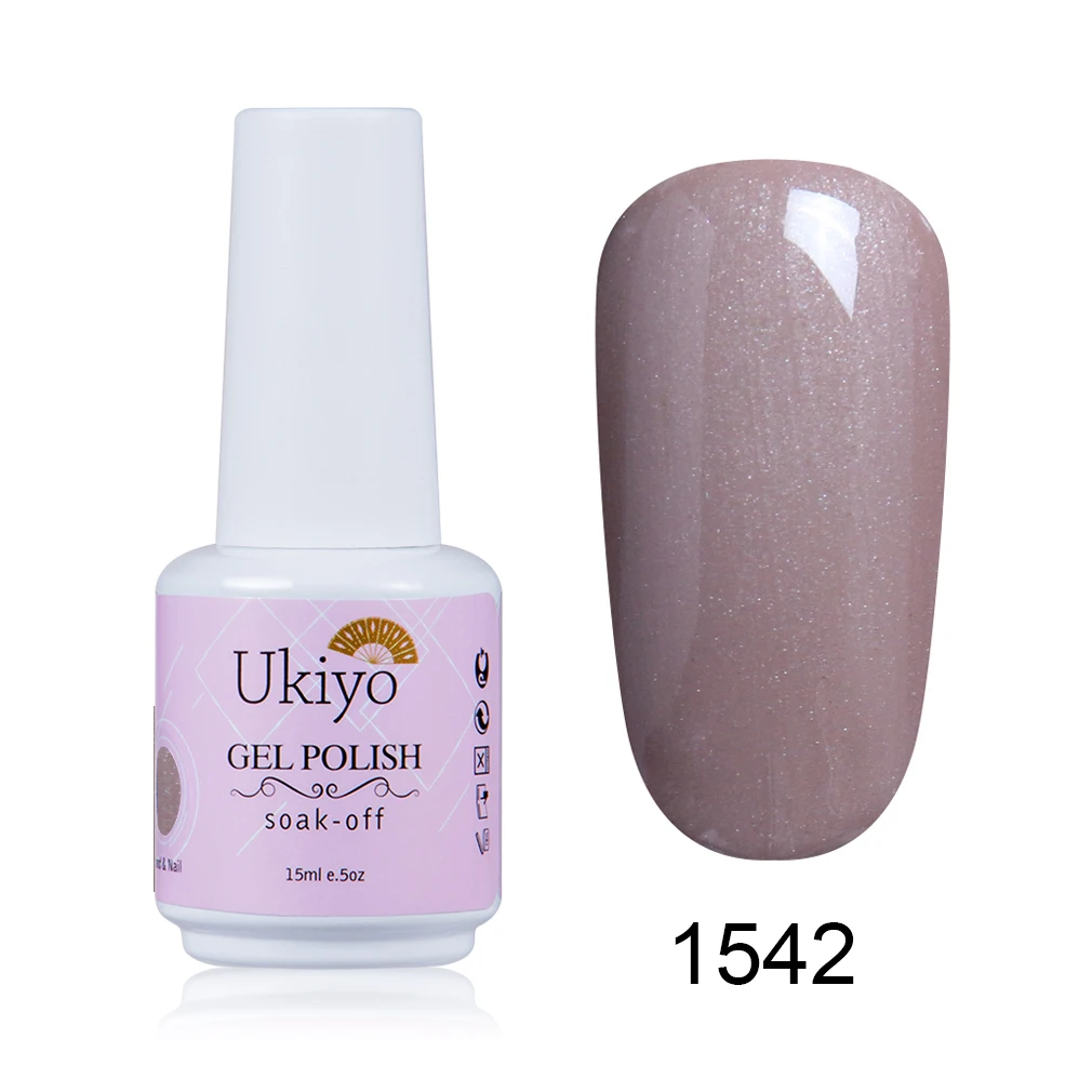 Ukiyo 15 мл гель лак Vernis полуперманентный УФ-гель для ногтей эмаль гель для ногтей геллак замачиваемый блеск лак для ногтей - Цвет: 1542