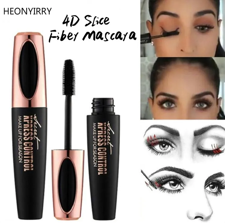 

2018 Makeup Eyelash Mascara Eye Lashes Makeup 4d Silk Fiber Lash Mascara Drop Shipping Long Curling Black Waterproof Mascara