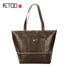 AETOO, новинка, первый слой кожаных сумок, кожаная модная сумка на плечо, Европа и США, большая сумка-тоут, ретро ручная сумка