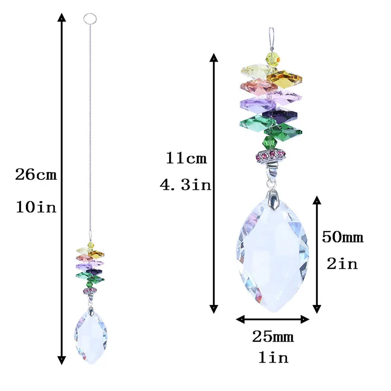 H& D набор из 6 Хрустальных Подвесок в виде Ловца солнечных лучей, подвесная люстра для окна, призмы, радужная чакра, украшение для дома, сада, свадьбы