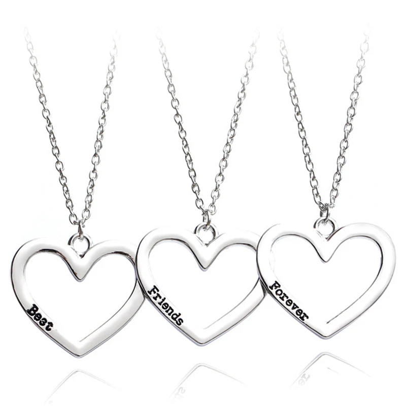 

New Necklace Heart Pendant 3 Pieces Broken Three Best Friend Forever Necklace Women Necklace Jewelry Collares Mujer