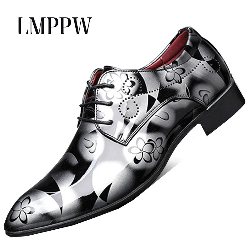 

British Style Oxford Shoes for Men Dress Shoes Fashion Pointed Toe Business Wedding Shoes Brand Design Men Flats Big Size 38-48