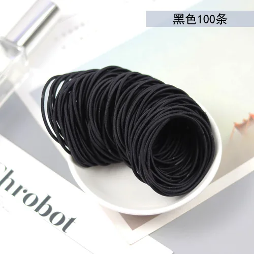 100pcs/lot Cute Girl Ponytail Hair Holder Hair Accessories Thin Elastic Rubber Band For Kids Colorful Hair Ties Rope Hairbands - Цвет: C