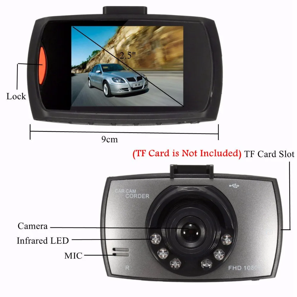Новейший автомобильный видеорегистратор с 2 5 дюймовым ЖК дисплеем HD 1080P