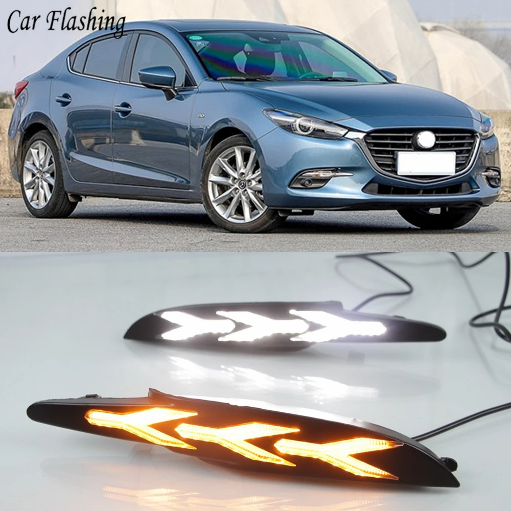 Автомобильная проблесковая 1 пара для Mazda 3 Axela 2017 2018 DRL Светодиодный дневной