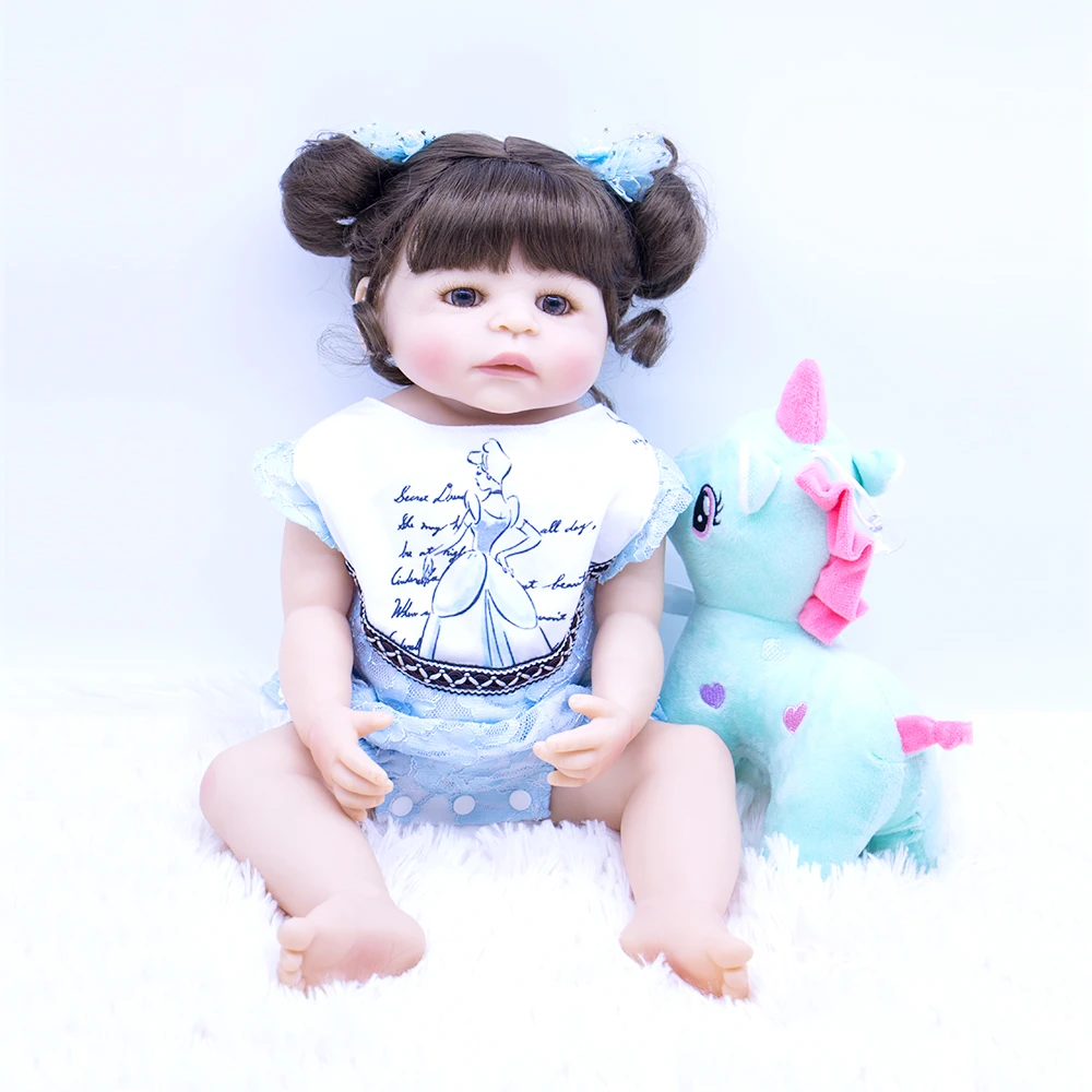 

22Inch Bebes Reborn Girl Doll Full Silicone Vinyl Reborn bebe dolls Realistic Princess Baby Toy Doll girls Children's Day Gifts